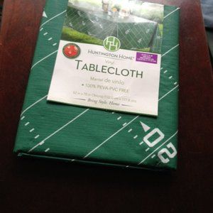 Huntington Home Vinyl 52"x 70" Green Soccer Football Field Tablecloth